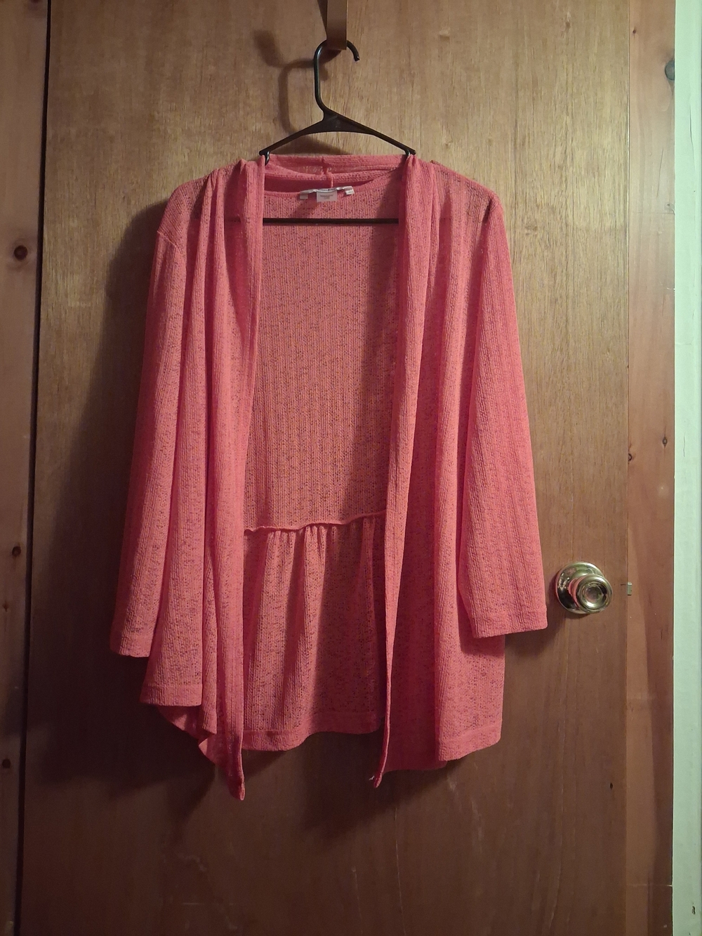TanJay Coral Pink Open-Front Women’s Cardigan
